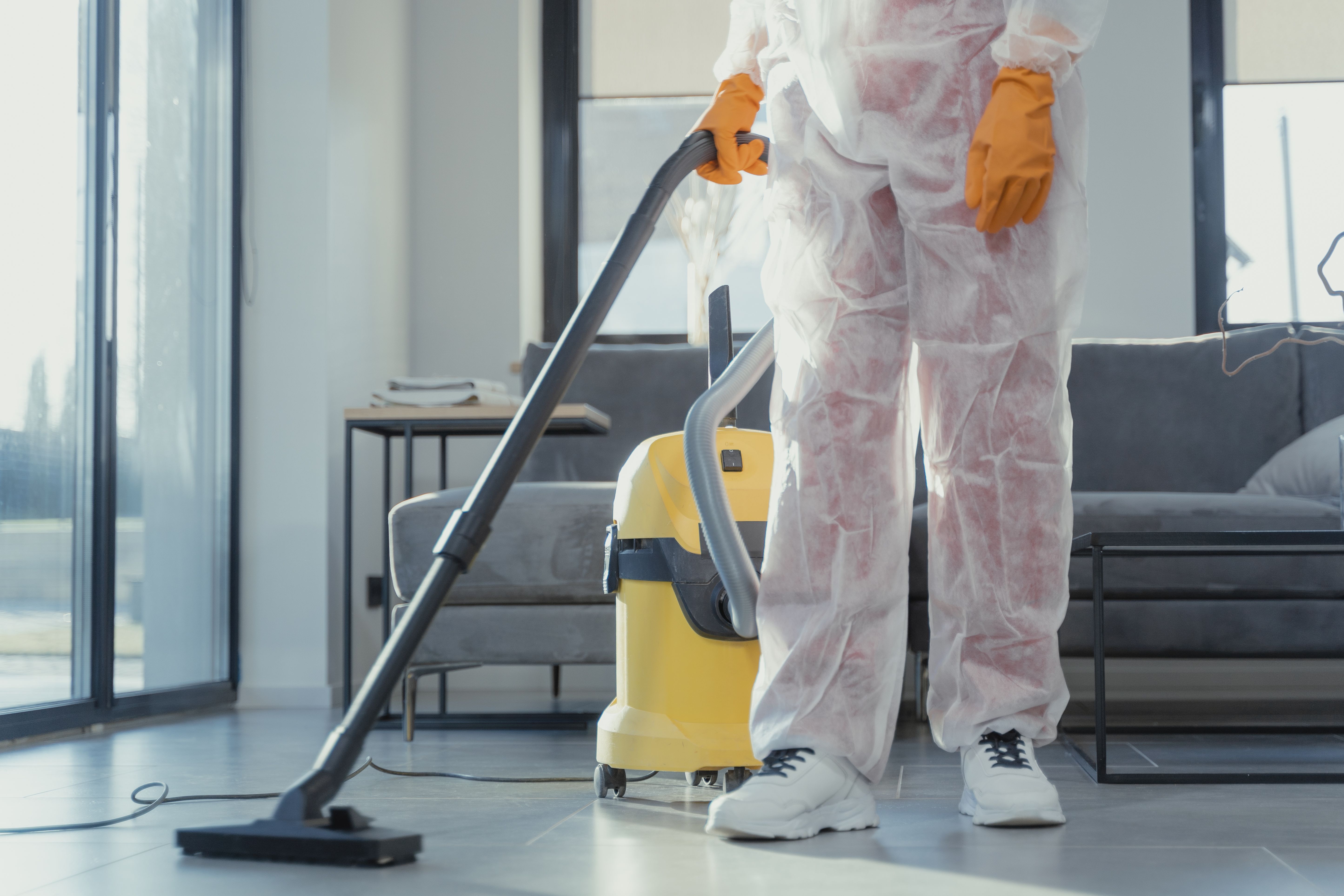 Industrial cleaner using equipment in a maintained facility
